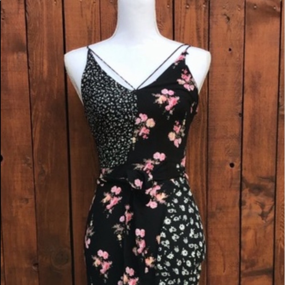 Top shop black floral dress size US 2